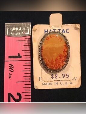 VINTAGE—Fancy Pikes Peak CO “I Made It!” Hat Tac Pin on Original Card w/ Tag